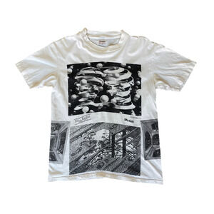 Vintage 1988 M.C. Escher T-Shirt – Surreal Graphic Art Tee – Made in USA – M